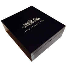 Black Wooden Box For Tea Bags Engraved LOGO